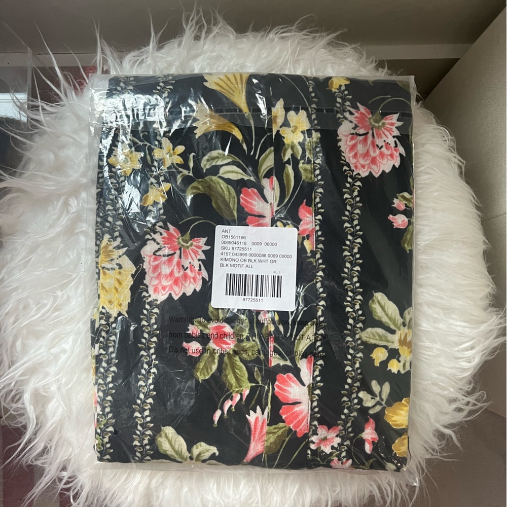 💐Anthropologie Long Sleeve Graphic Kimono - Picture 2 of 4